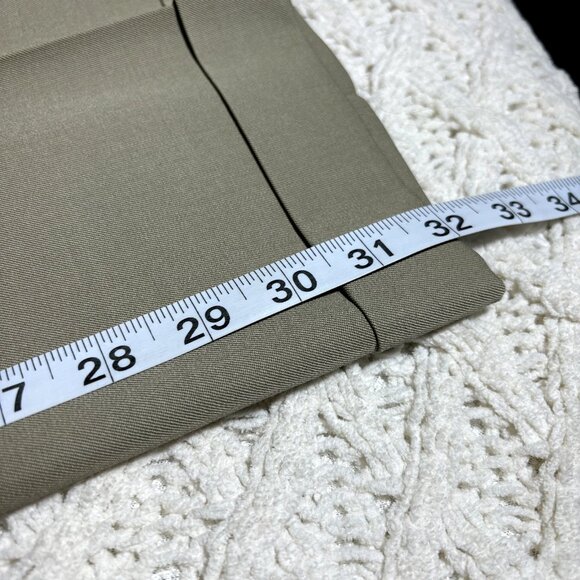 Brooks Brothers 346 Men's Dress Pants W34-35x32 Tan Wool Pleated Trousers MINT - Picture 7 of 8